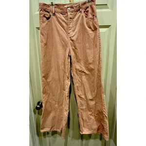 PacSun Solid Pink Corduroy Pants Wide Leg High Waisted Pockets Cotton Women’s 31